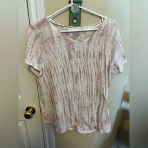 Old Navy Pink and White Tie-Dye Short Sleeve Tee